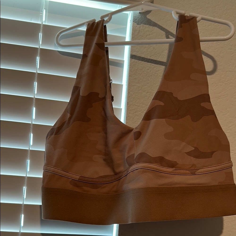 Tan Seamless Sports Bra with Wide Straps